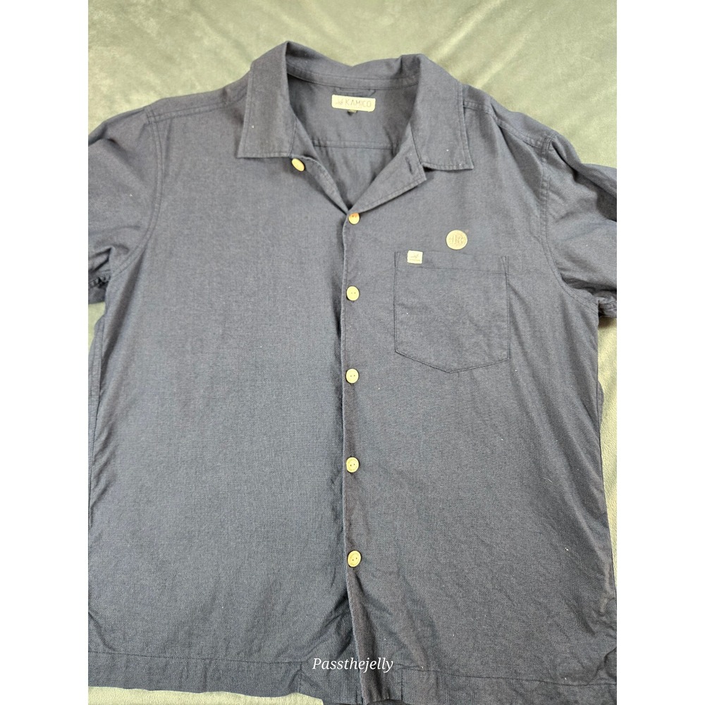 Montbell Kamico Shirt Mens Extra Large Blue Long‎ Sleve Button Camp Beach